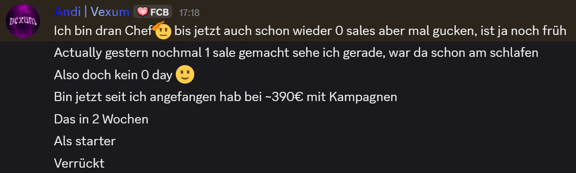 Andi, nach 2 Wochen: rund 390 €